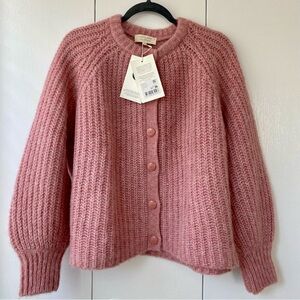 NWT Sézane Emile Cardigan in Mottled Pink size M + Sezane Notebook Gift!